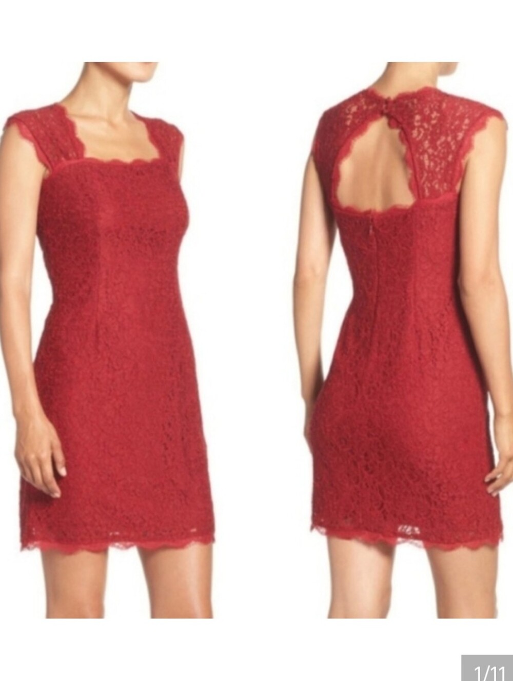 Adrianna Papell Cap Sleeve Lace Sheath Dress NWOT Sz 6